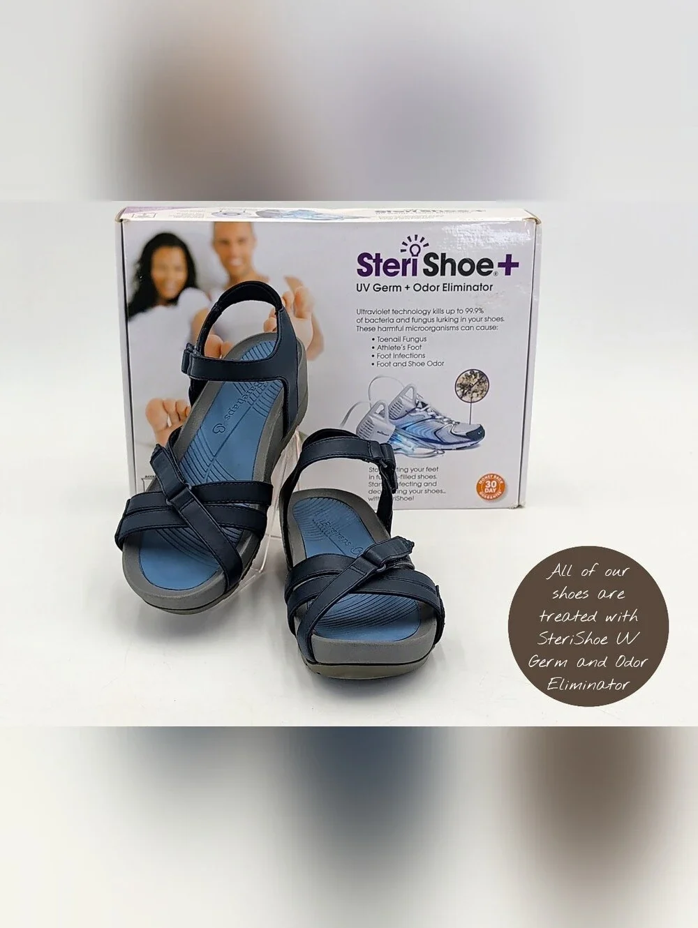 Baretraps Angey Sz 7M Women's Navy Sport Sandals Rebound Comfort Adjustable